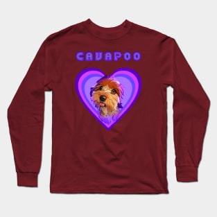 Cavapoo love (Purple rain) Long Sleeve T-Shirt